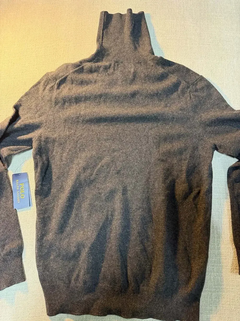 Polo Ralph Lauren Men's Machine Washable Cashmere Turtleneck Sweater in Granite